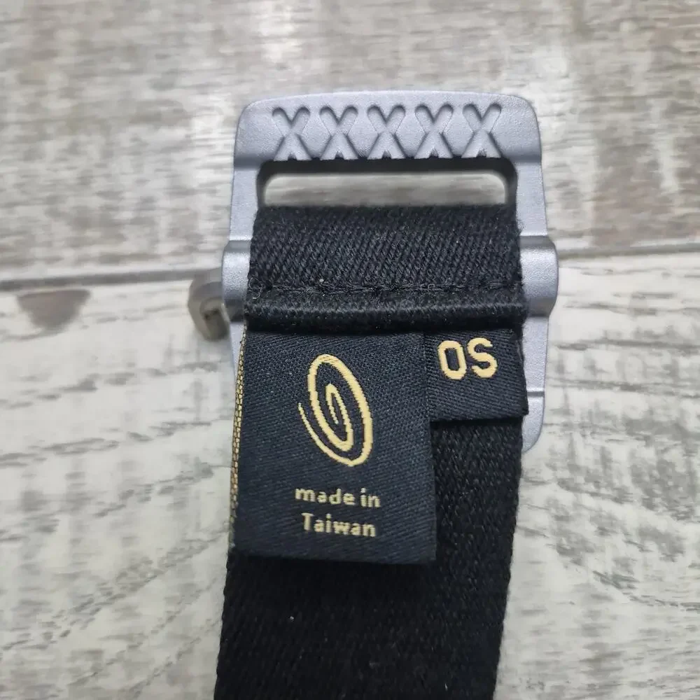 Timbuk2 Belt Canvas Black One Size Adjustable Unisex Metallic Nickel Buckle Logo